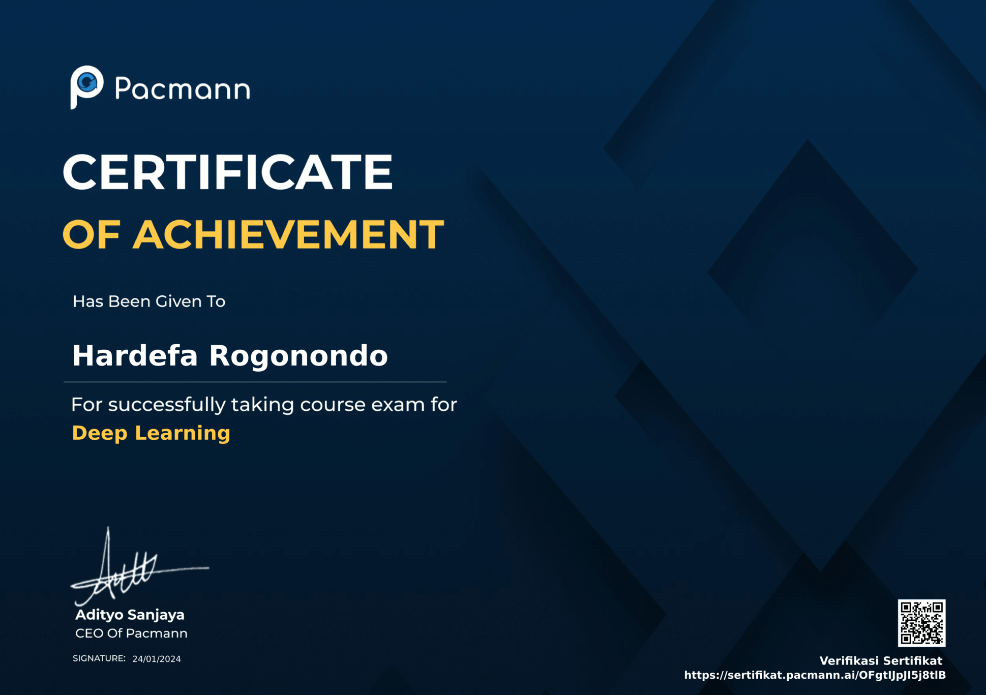 Deep Learning Certification