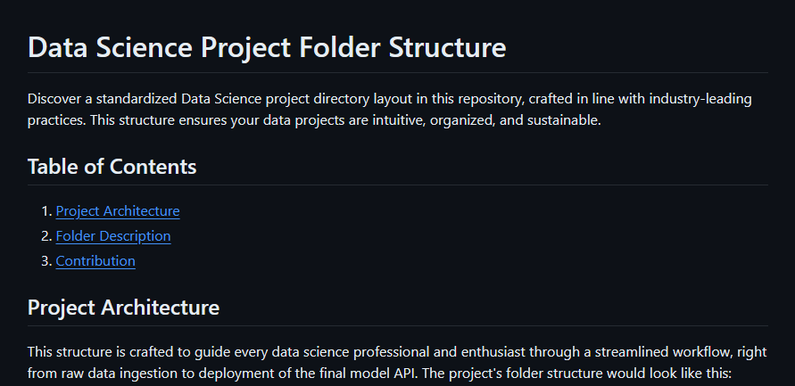 Data Science Project Folder Structure