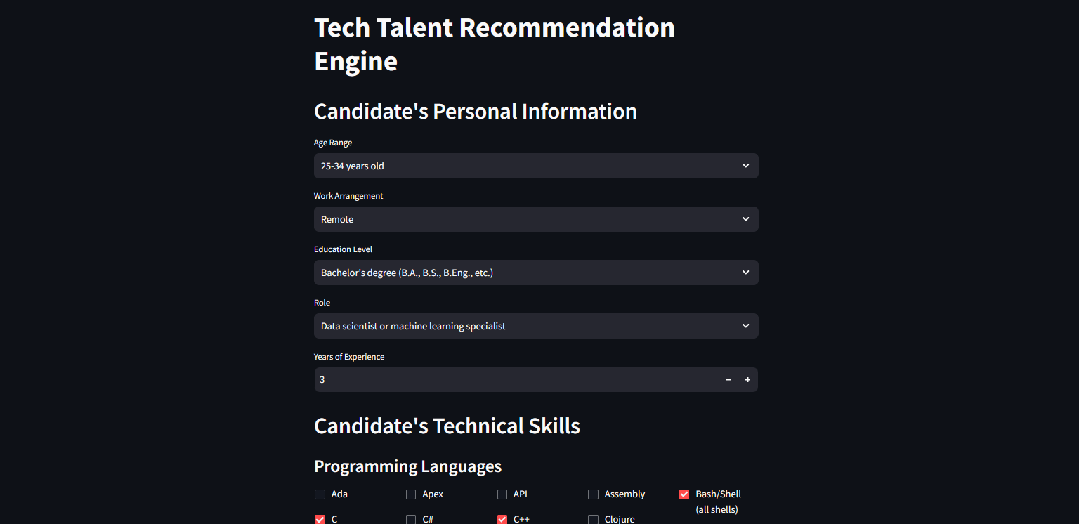 Tech Talent Recommendation Engine